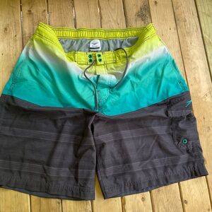Speedo black and green swim trunks/ men’s size XL